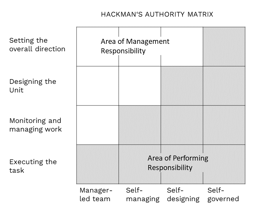 Hackman's authority matrix and self-organization